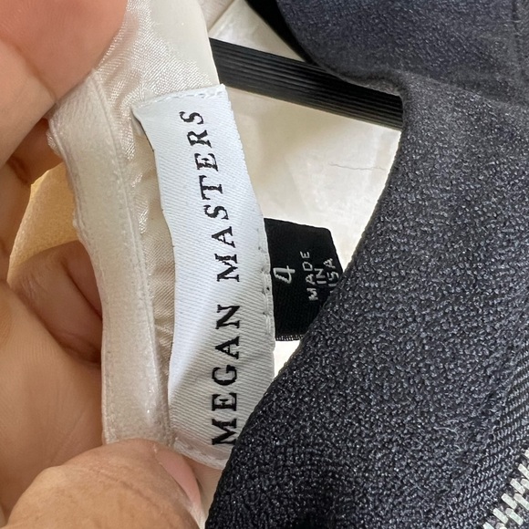 Megan Masters black and cream racer back dress size 4 - Picture 7 of 8